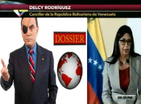 El periodista y analista internacional  Walter Martínez y la canciller venezolana Delcy Rodríguez