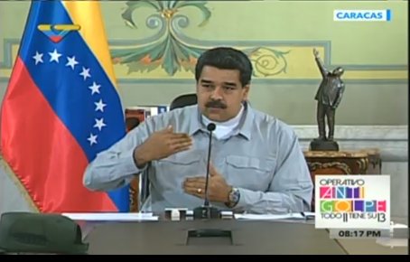 El presidente Maduro durante su alocución al país