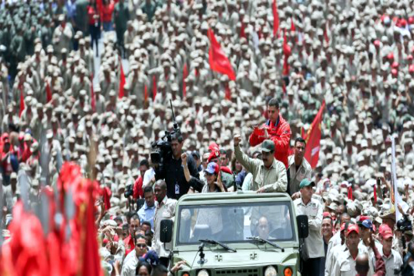 El presidente Maduro en el acto en homenaje a la Milicia Bolivariana de Venezuela.