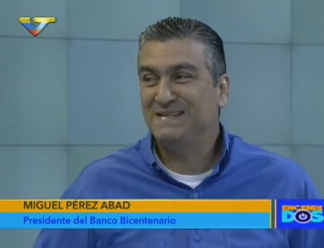 El presidente del Banco Bicentenarios del Pueblo, Miguel Pérez Abad.