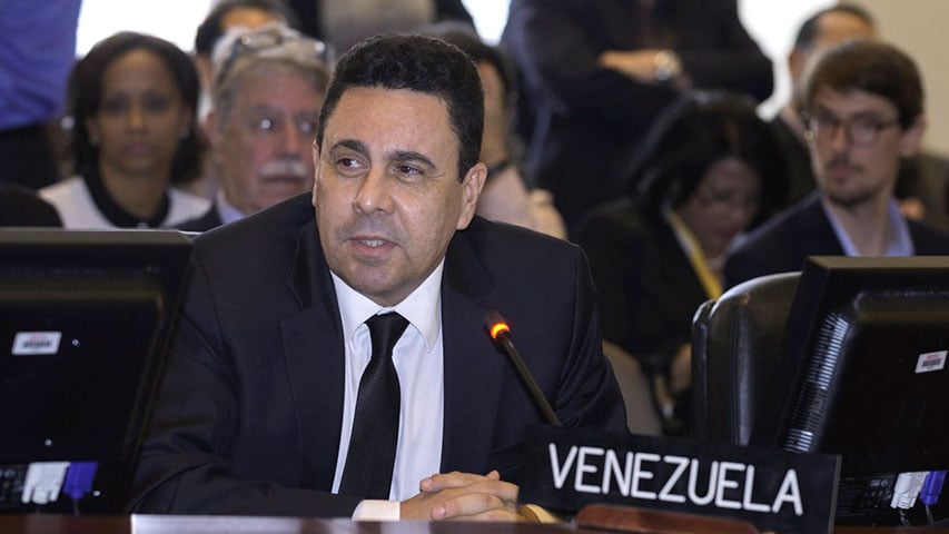 El representante permanente de Venezuela ante la OEA,  Samuel Moncada