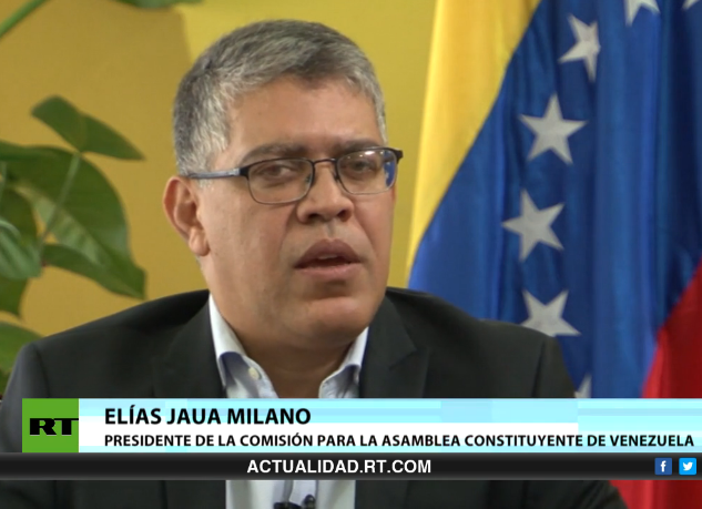 el presidente de la Comisión para la ANC de Venezuela, Elías Jaua Milano.