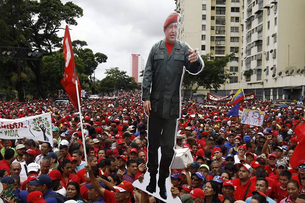 Simpatizantes del gobierno movilizados en la marcha del 1ro de mayo en Caracas.