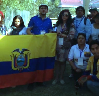 Delegación de Ecuador en la Conferencia Mundial de Pueblos que se desarrolla en Bolivia.
