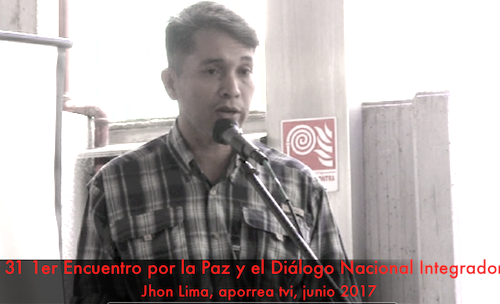 John Liima en el 1er Encuentro por la Paz y el Diálogo Nacional Integrador
