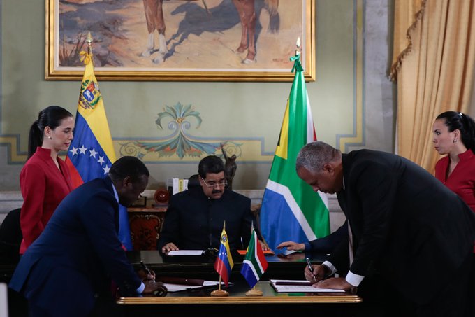 Firma de declaración de cooperación conjunta Venezuela-Sudáfrica