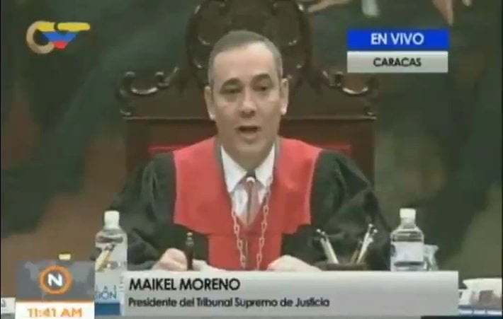 El Magistrado Maikel Moreno, presidente del Tribunal Supremo de Justicia
