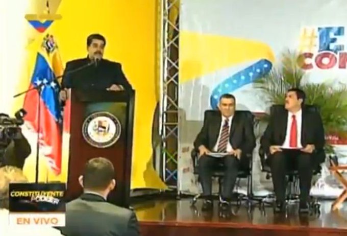 El presidente Maduro desde la sede del Ministerio para la Economía y Finanzas