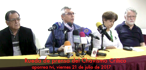 Al comienzo de la rueda de prensa convocada por el Chavismo Crítico, Gonzalo Gómez de Marea Socialista leyó el documento: El Chavismo Crítico por el Restablecimiento de la Vigencia Efectiva de la Constitución