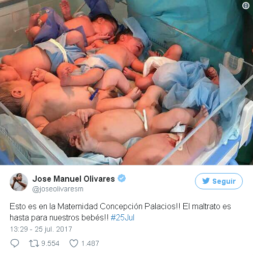 La imagen de siete niños hacinados en una incubadora compartida por un diputado opositor se viralizó.