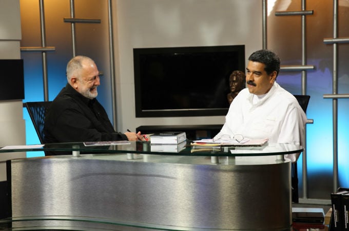 El presidente Maduro en el programa "La Hojilla" con Mario Silva.