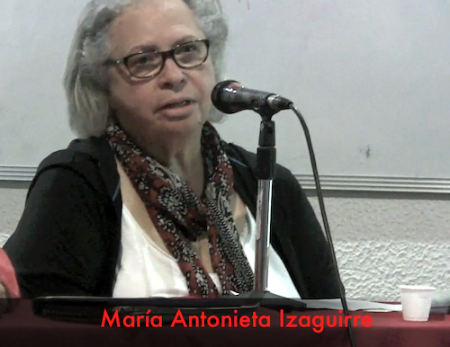 Foro Venezuela: ¿ Experimento de Guerra Psicológica? primera ponente Mariantonieta Izaguirre, profesora de la escuela de Psicología de la UCV