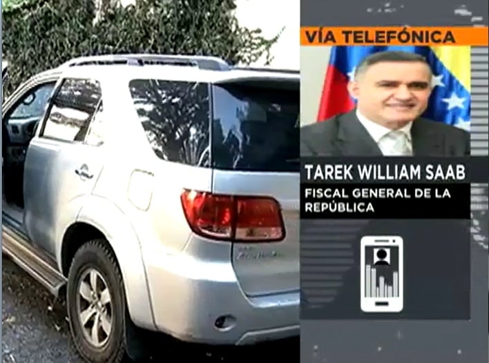 Anoche el Fiscal General Tarek William Saab informó que la camioneta es propiedad de un familiar directo del dirigente de oposición Leopoldo López.