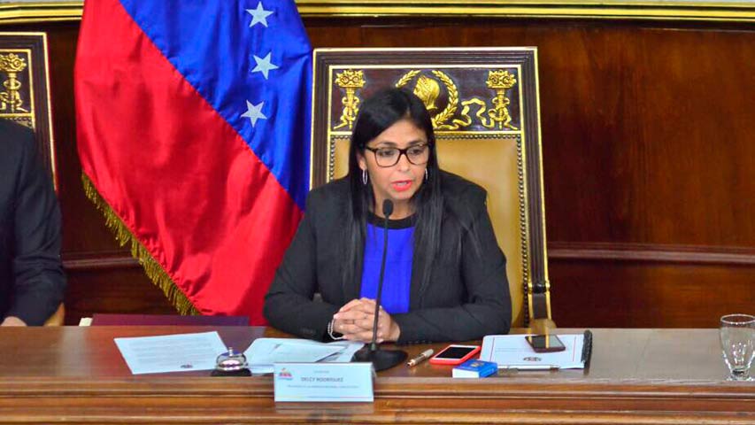La presidenta de la Asamblea Nacional Constituyente (ANC), Delcy Rodríguez