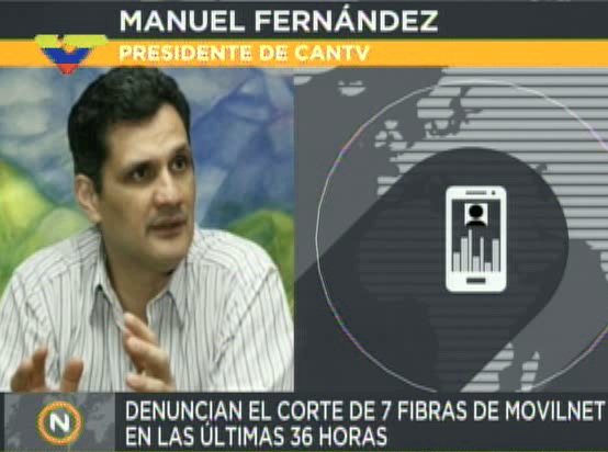 El Presidente de Cantv, Manuel Fernández