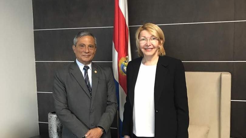 Ortega Díaz reunida con el Fiscal General de Costa Rica, Jorge Chavarría Guzmán