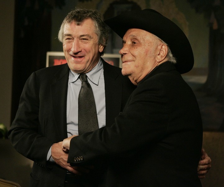 Robert DeNiro junto a Jake LaMotta, el hombre que inspiró la película Toro Salvaje.