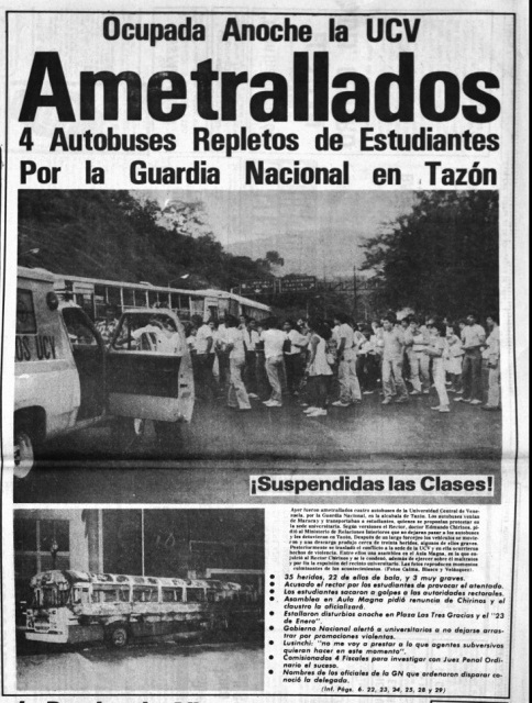 Portada del diario Últimas Noticias del 20 septiembre de 1984