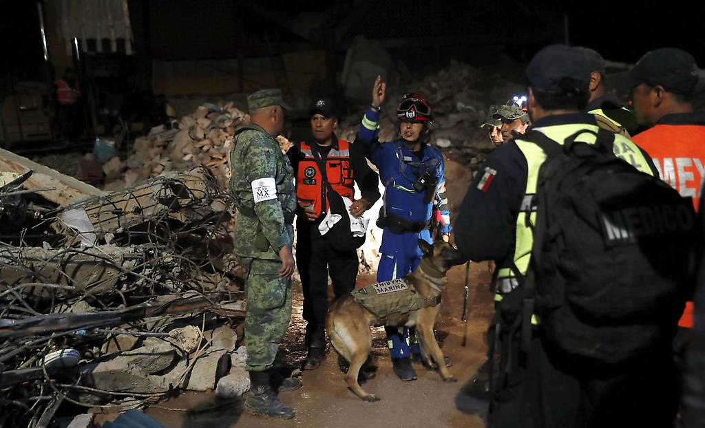 Labores de rescate tras el gran terremoto que sacudió a las tierras Méxicanas