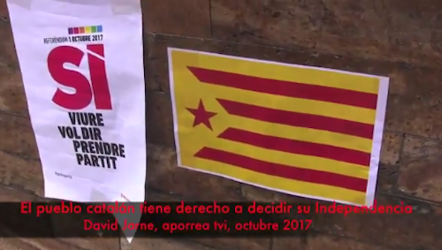 En Cataluña la estrella roja, representa la otra Cataluña, la Cataluña mas radical que no solo no quiere al rey, que no solo quiere ser independiente sino que además quiere que se de un proceso de transformación a una república popular