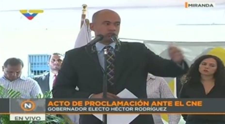 El nuevo gobernador de Miranda, Héctor Rodríguez