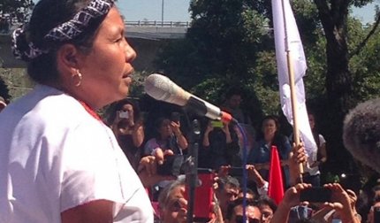 La indígena nahua María de Jesús Patricio, conocida como Marichuy, vocera del Concejo Indígena de Gobierno (CIG)