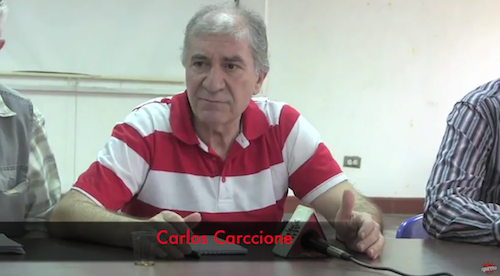 En el seminario Balance del Proceso Bolivariano y de los Gobiernos Progresistas, Carlos Carccione expuso el orden que se seguiría en el seminario y se refirió a las ponencias y a la disponibilidad de los documentos de cada una de ellas