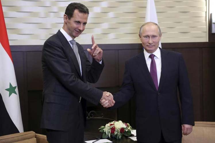 Al-Assad y Putin en Sochi, Rusia