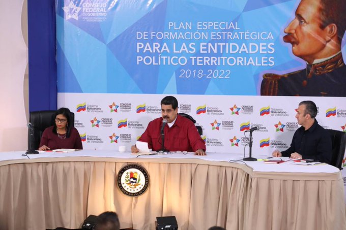 El presidente Maduro desde el Palacio de Miraflores, Caracas
