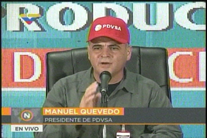 El ministro de Energía y Petróleo y presidente de PDVSA, Manuel Quevedo