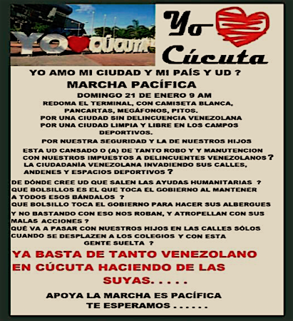 Campaña en contra de venezolanos en Cúcuta