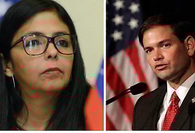 Delcy Rodríguez y Marcos Rubio