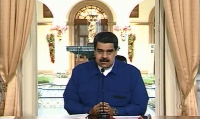 El presidente Maduro en el Palacio de Miraflores