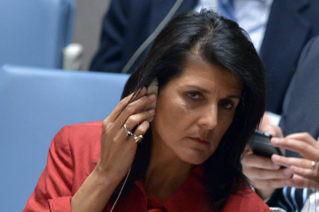Embajadora de EEUU ante la ONU, Nikki Haley