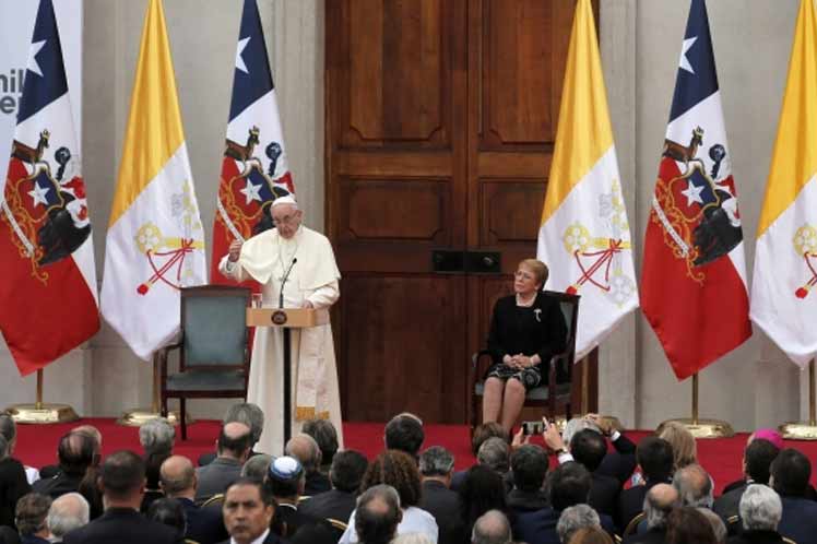 El Papa en el Palacio de la Moneda en Chile