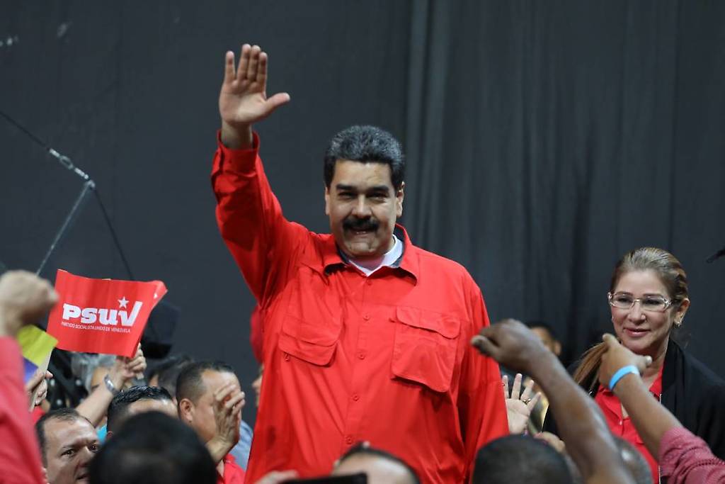 El presidente Maduro, proclamado candidato presidencial por el Partido Socialista Unido de Venezuela (PSUV)