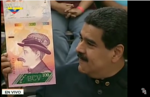 Presidente Nicolás Maduro mostró al pueblo venezolano las denominaciones del nuevo cono monetario