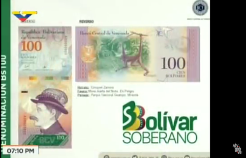 Presidente Nicolás Maduro mostró al pueblo venezolano las denominaciones del nuevo cono monetario, el de cien