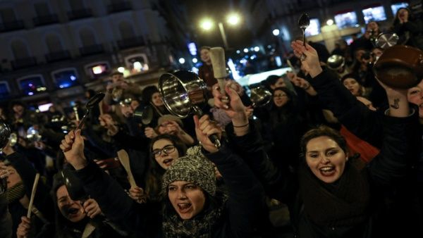Mujeres marchan en Madrid