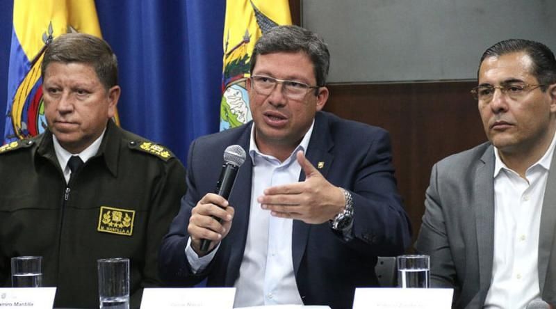 Ministro ecuatoriano del Interior, César Navas.