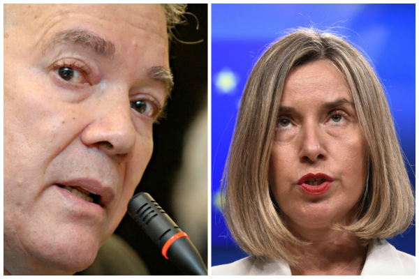 El exembajador Roy Chaderton y  La Alta Representante de la Unión Europea (UE) para Asuntos Exteriores, Federica Mogherini.