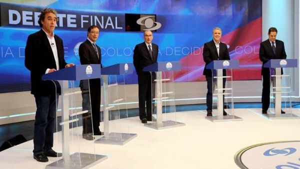 Último debate en el que participan los cinco aspirantes a la Presidencia de Colombia