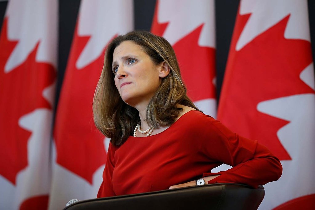 La ministra de Asuntos Exteriores de Canadá, Chrystia Freeland