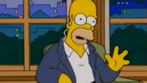 Homero se lamenta por la situación de la Argentina, a causa del Fondo Monetario Internacional.