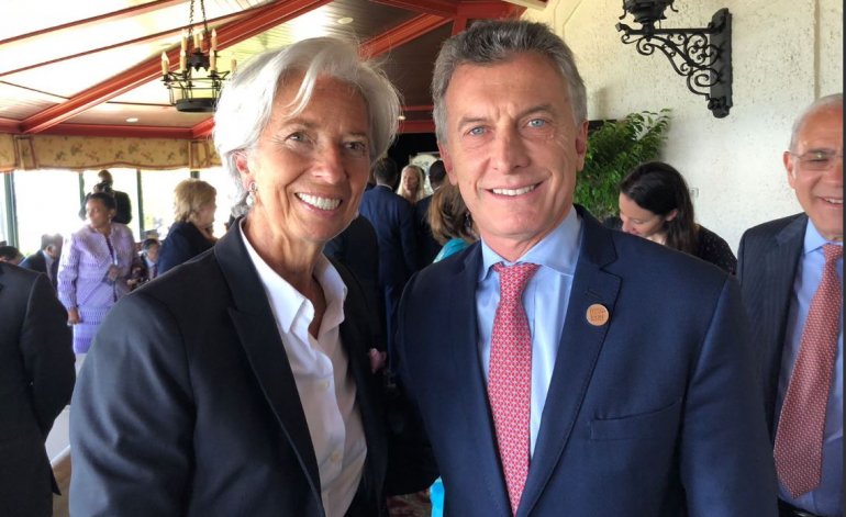 La titular del FMI, Christine Lagarde, y el presidente Mauricio Macri.