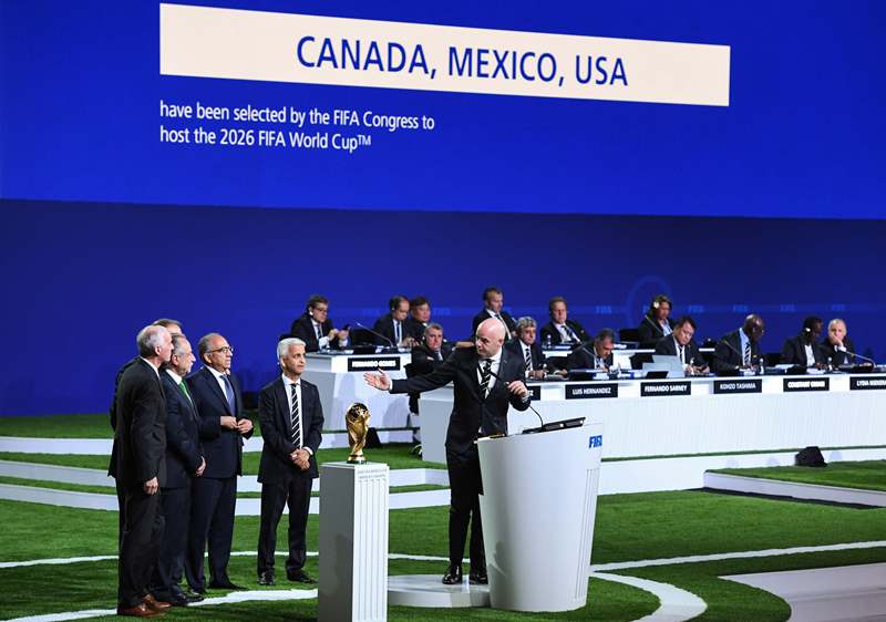 México, EEUU y Canadá serán sedes de Mundial de Fútbol 2026