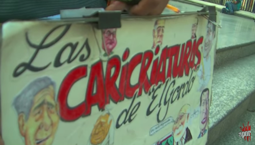 Caricaturista de la esquina de Gradillas n la plaza Bolívar de Caracas