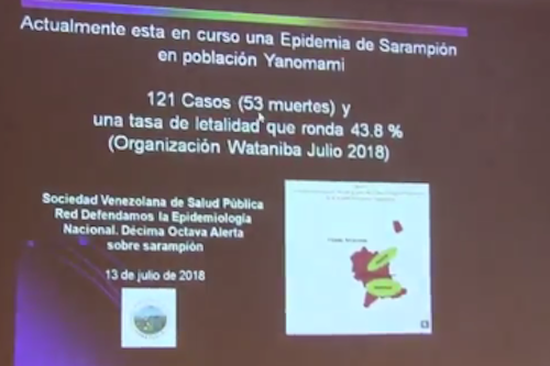 Actualmente está en curso una epidemia de sarampión en la población Yanomami del estado Bolívar