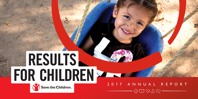 Imagen de presentación del Informe Anual de Resultados de Save the Children 2017