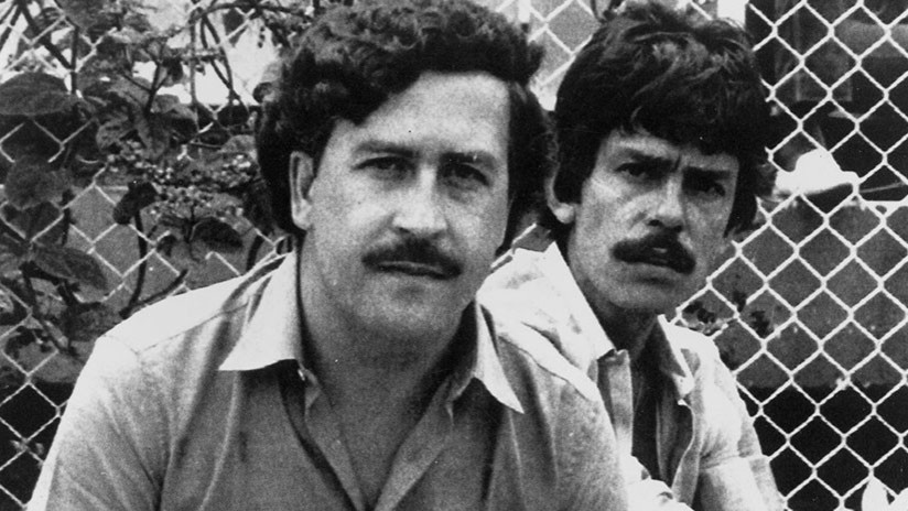 Pablo Escobar y Jorge Roca Suárez en Medellín, Colombia, en 1983
